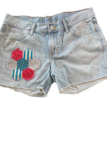 jeans shorts size 8 with vintage patch