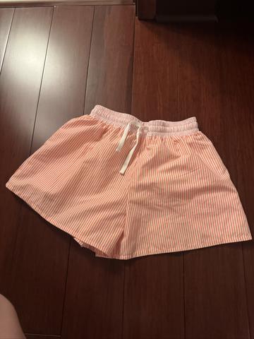 Striped cotton shorts