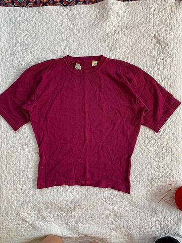 Fuschia wool knit tee