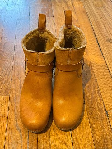 Swedish Hasbeens Shearling Clog Boots