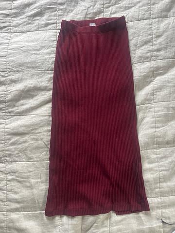 fitted cotton midi skirt