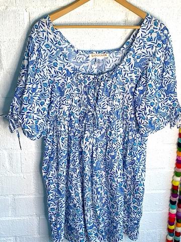 blue print dress