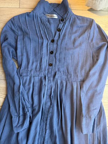 Linen life indigo cotton linen dress