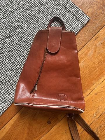 Italian leather triangle bag