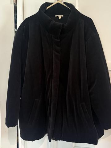 Eileen Fisher Stand Collar Velour Puffer 3X