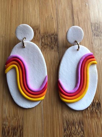 70s-Inspired Clay Earrings