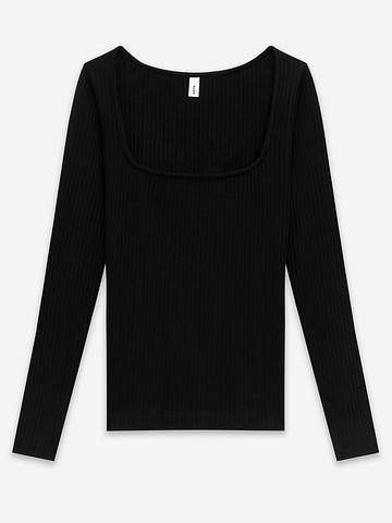 Ribbed Square Neck Top