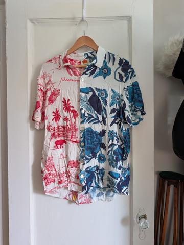 Mixed Pietra Boy Shirt - red/blue