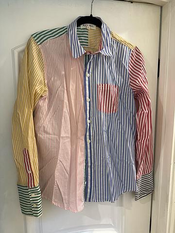 Multicolored striped button up