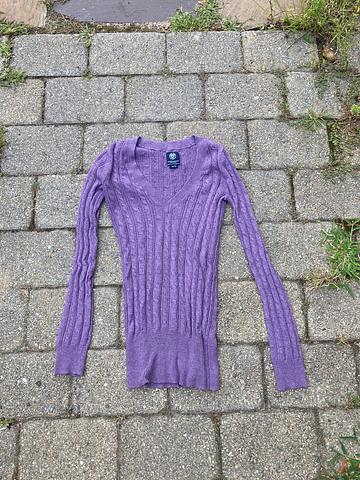 Purple cable sweater