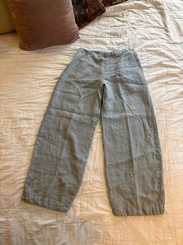 Pale blue linen pants