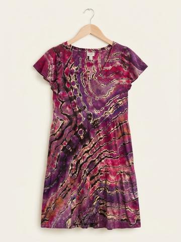 Ice Dyed Short Sleeve Cotton Dress