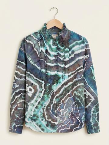 Ice Dyed J Crew Cotton Ruffled Top