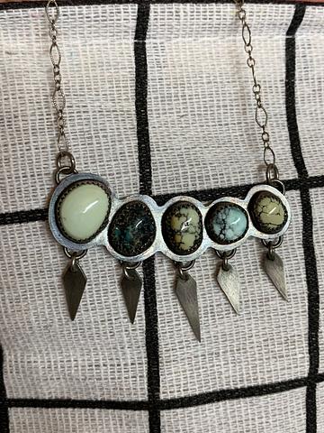 Handmade sterling silver & variscite/turquoise necklace