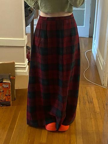 Plaid Wool Skirt