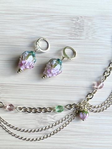 Mask chain & earrings set