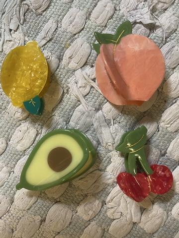 Assorted fruity hair clips