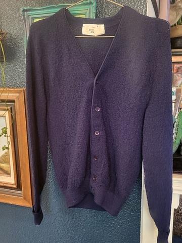 Vintage Navy Grandpa Cardigan