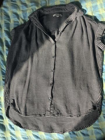 Houndstooth button-down top (fits size XS-S)