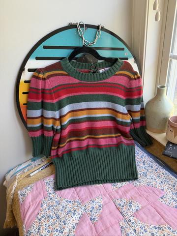 Bijou Puff Top in Multi -Stripe