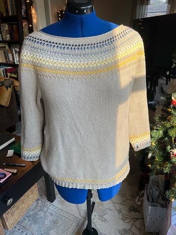 Color work sweater