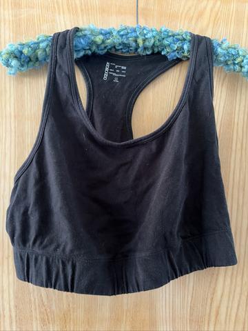 Black cotton Racerback bra