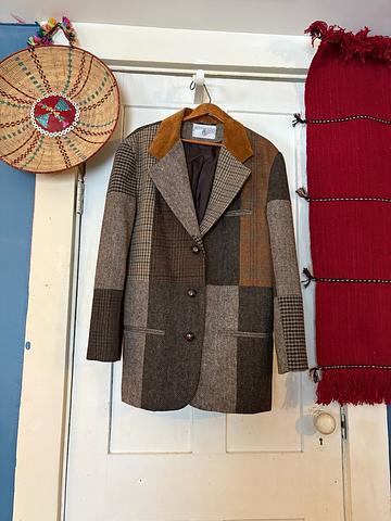 1980’s vintage wool tweed patchwork blazer