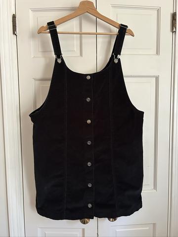 Black Corduroy Pinafore Dress