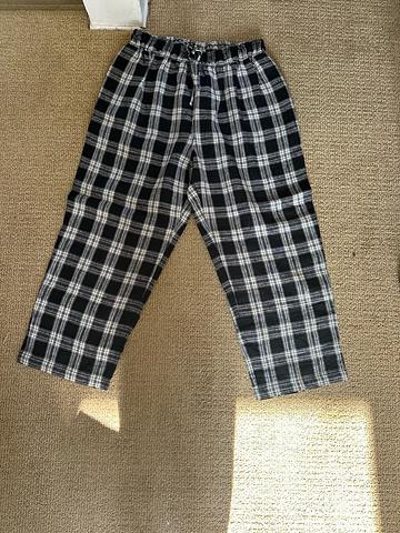 Plaid linen pants