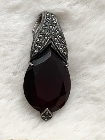 Garnet and Marcasite Sterling pendant