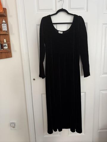 Smocked bodice velvet dress