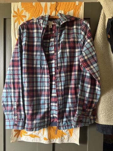 hooded flannel shacket