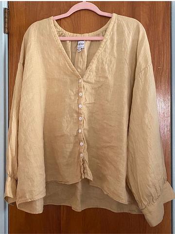 Esby linen button up blouse top