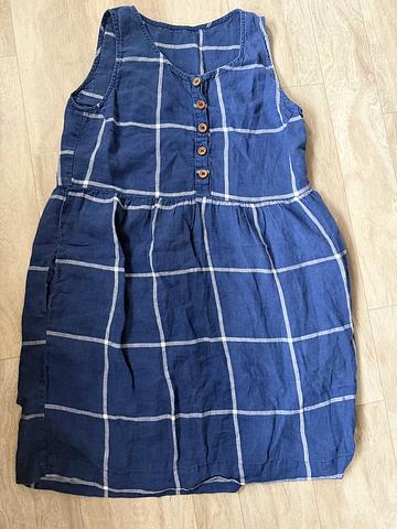 Dress Blue and White Linen