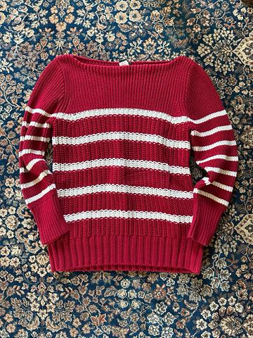 Boatneck Stripe Cotton Sweater
