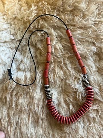 Wood and metal necklace