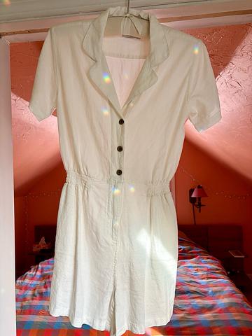 White Linen Romper