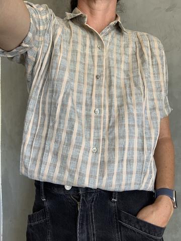 Yarn dyed linen/cotton button up