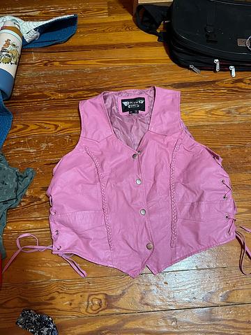 Y2k pink biker vest