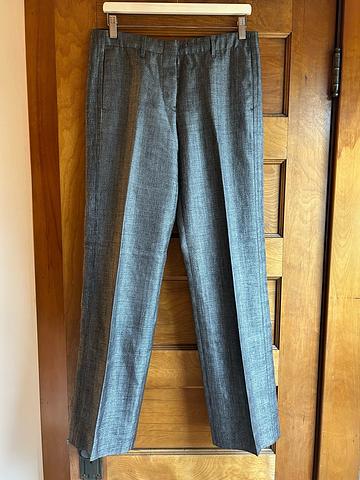 Metallic wool blend pants