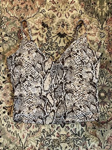 Snake Print Crop Tank Top