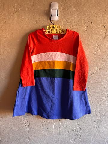 Long Sleeve Colorblock Swing Dress