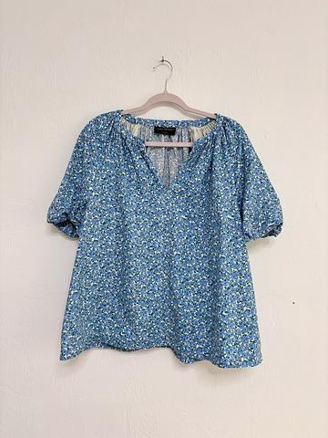 Blue Cotton Floral Top 16