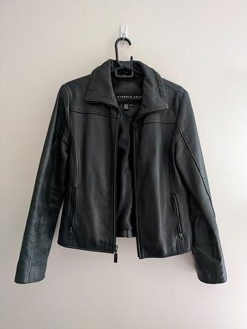 Zip-up leather jacket