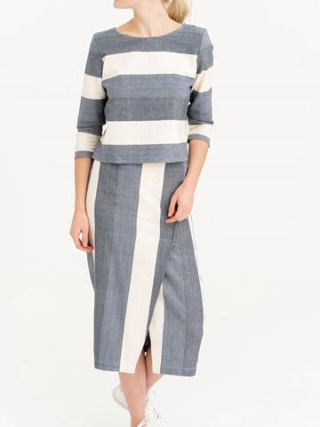 Midi skirt striped laude the label
