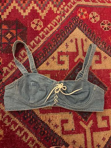 denim bra top