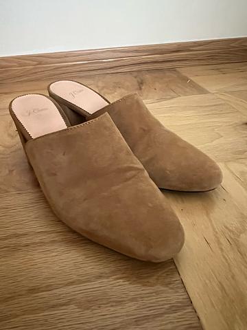 Suede Heeled Mule