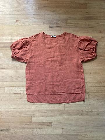 Upcycled linen blouse