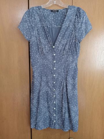 Madewell Shirred Button Front Mini Slate Blue Paisley Size 0