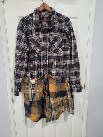 Camp Hollyhock upcycled flannel tunic dress xl xxl